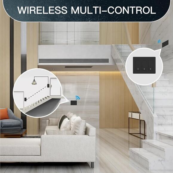 2nd Generation WiFi Smart Light Switch, 2.4GHz, Neutral Wire Required, 3 Gang - Picture 3 of 6